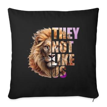 They not like us Design mit Löwen - Sofa pillowcase 17,3'' x 17,3'' (45 x 45 cm) - black - Front