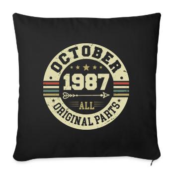 Legendary since October 1987 Birthday October 1987 - Sofa pillowcase 17,3'' x 17,3'' (45 x 45 cm) - black - Front