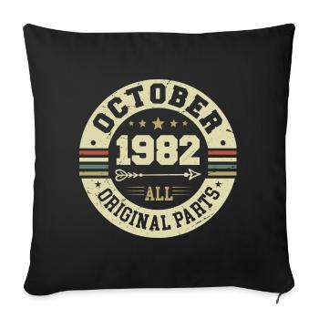 Legendary since October 1982 Birthday October 1982 - Sofa pillowcase 17,3'' x 17,3'' (45 x 45 cm) - black - Front