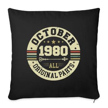 Legendary since October 1980 Birthday October 1980 - Sofa pillowcase 17,3'' x 17,3'' (45 x 45 cm) - black - Front