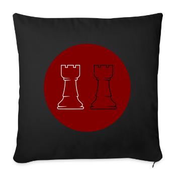 Chess 2 Rooks - Sofa pillowcase 17,3'' x 17,3'' (45 x 45 cm) - black - Front