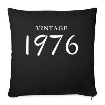 Jahrgang 1976 - Geschenkidee zum Geburtstag - Sofakissenbezug 45 x 45 cm - Schwarz - Vorne