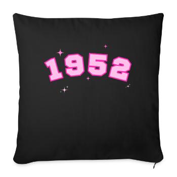 1952 rose étoile - Housse de coussin décorative 45 x 45 cm - noir - Devant