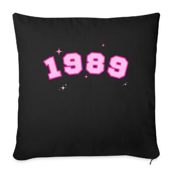1989 rose étoile - Housse de coussin décorative 45 x 45 cm - noir - Devant