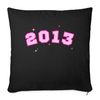 2013 Pink Star - Sofa pillowcase 17,3'' x 17,3'' (45 x 45 cm) - black - Front