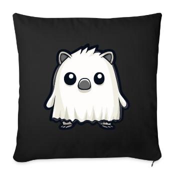 Hedgehog Halloween Comic Ghost - Sofa pillowcase 17,3'' x 17,3'' (45 x 45 cm) - black - Front