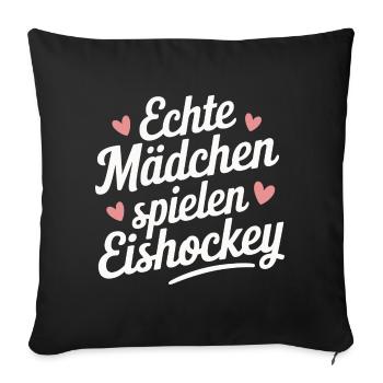 Hockey Hockey Sports Hockey Players - Sofa pillowcase 17,3'' x 17,3'' (45 x 45 cm) - black - Front