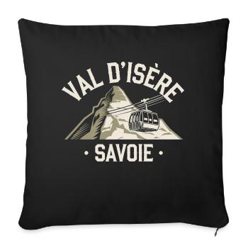 Val d'Isère - Savoie - Housse de coussin décorative 45 x 45 cm - noir - Devant