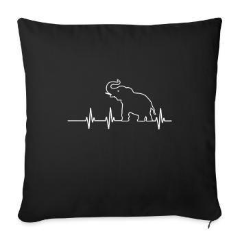 Éléphant Animal Éléphants Zoo - Housse de coussin décorative 45 x 45 cm - noir - Devant