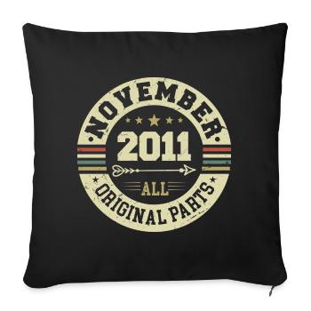 Vintage November 2011 - Geburtstag November 2011 - Sofakissenbezug 45 x 45 cm - Schwarz - Vorne