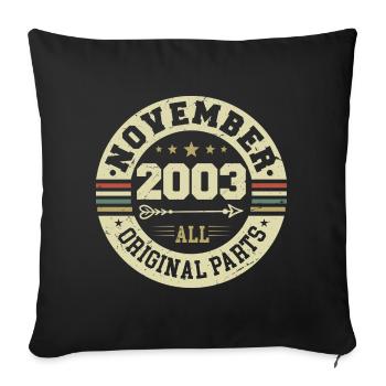 Millésime Novembre 2003 - Anniversaire Novembre 2003 - Housse de coussin décorative 45 x 45 cm - noir - Devant