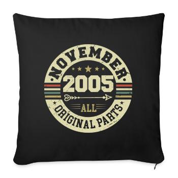 Millésime Novembre 2005 - Anniversaire Novembre 2005 - Housse de coussin décorative 45 x 45 cm - noir - Devant
