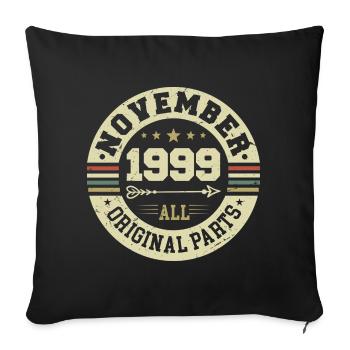 Millésime Novembre 1999 - Anniversaire Novembre 1999 - Housse de coussin décorative 45 x 45 cm - noir - Devant