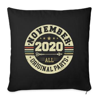 Vintage November 2020 - Birthday November 2020 - Sofa pillowcase 17,3'' x 17,3'' (45 x 45 cm) - black - Front