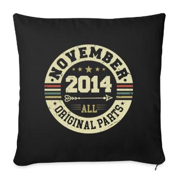 Millésime Novembre 2014 - Anniversaire Novembre 2014 - Housse de coussin décorative 45 x 45 cm - noir - Devant