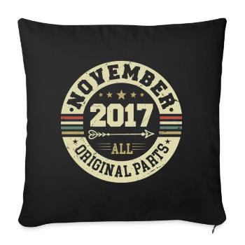Vintage November 2017 - Geburtstag November 2017 - Sofakissenbezug 45 x 45 cm - Schwarz - Vorne