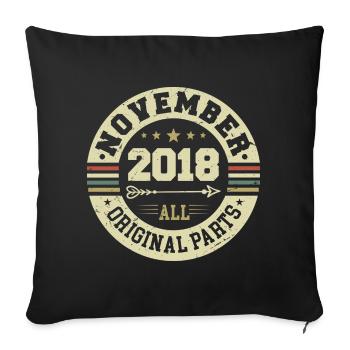 Vintage November 2018 - Birthday November 2018 - Sofa pillowcase 17,3'' x 17,3'' (45 x 45 cm) - black - Front