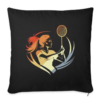 Badminton Vintage Filles - Housse de coussin décorative 45 x 45 cm - noir - Devant