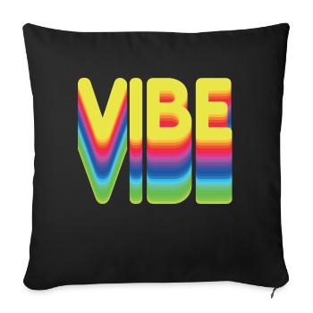 Nur gute Vibes - retro style - Sofakissenbezug 45 x 45 cm - Schwarz - Vorne