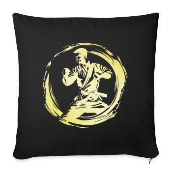 Karate Man - Sofa pillowcase 17,3'' x 17,3'' (45 x 45 cm) - black - Front