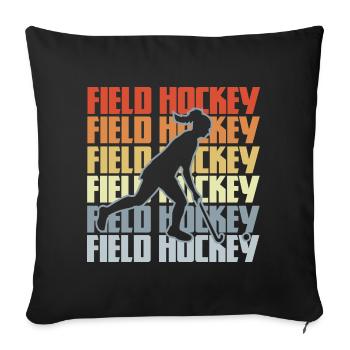 Vintage Hockey - Housse de coussin décorative 45 x 45 cm - noir - Devant
