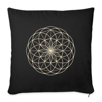 Géométrie sacrée Fleur - Housse de coussin décorative 45 x 45 cm - noir - Devant