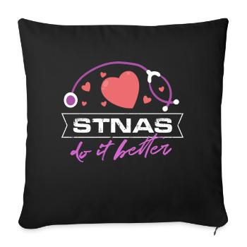 stnas do it better Design for a hospital nurse - Sofa pillowcase 17,3'' x 17,3'' (45 x 45 cm) - black - Front