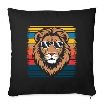 Lion Lion Animal Africa - Sofa pillowcase 17,3'' x 17,3'' (45 x 45 cm) - black - Front