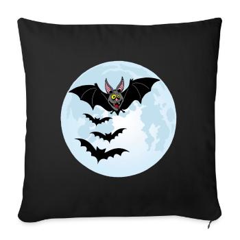 Bats, Vampires and the Moon - Sofa pillowcase 17,3'' x 17,3'' (45 x 45 cm) - black - Front
