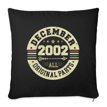 Legends Birthday December 2002 Born Gift - Sofa pillowcase 17,3'' x 17,3'' (45 x 45 cm) - black - Front
