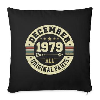 Legends Birthday December 1979 Born Gift - Sofa pillowcase 17,3'' x 17,3'' (45 x 45 cm) - black - Front