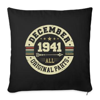 Légendes Anniversaire Décembre 1941 Naissance Cadeau - Housse de coussin décorative 45 x 45 cm - noir - Devant