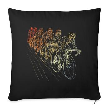 Cyclist Sketch Vintage - Sofa pillowcase 17,3'' x 17,3'' (45 x 45 cm) - black - Front