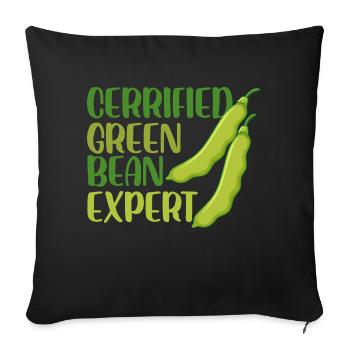 Expert en haricots verts cerfiés Thanksgiving - Housse de coussin décorative 45 x 45 cm - noir - Devant