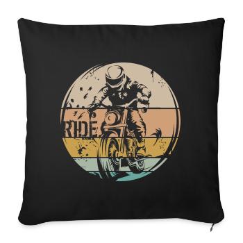 Retro Motorcyclist – Ride | Cafe Racer & Chopper - Sofa pillowcase 17,3'' x 17,3'' (45 x 45 cm) - black - Front
