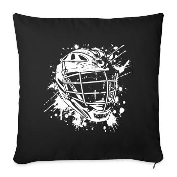 Lacrosse Helmet Street Art - Sofa pillowcase 17,3'' x 17,3'' (45 x 45 cm) - black - Front