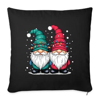 Gnom Gnome Weihnachten Weihnachtspullover Wichtel - Sofakissenbezug 45 x 45 cm - Schwarz - Vorne