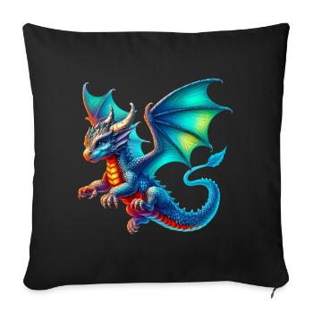 Dragon - Sofa pillowcase 17,3'' x 17,3'' (45 x 45 cm) - black - Front