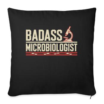 Fier d’être microbiologiste - Housse de coussin décorative 45 x 45 cm - noir - Devant