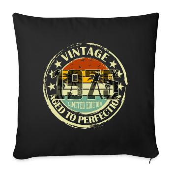 Vintage Quality 1975 Birthday Party Gift - Sofa pillowcase 17,3'' x 17,3'' (45 x 45 cm) - black - Front