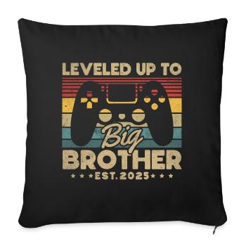Promu grand frère en 2025 - Housse de coussin décorative 45 x 45 cm - noir - Devant
