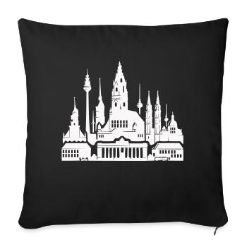 Horizon de Leipzig - Housse de coussin décorative 45 x 45 cm - noir - Devant