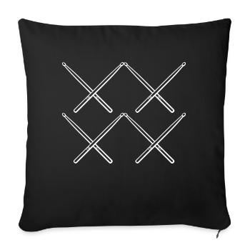 Baguettes de batteur - Housse de coussin décorative 45 x 45 cm - noir - Devant