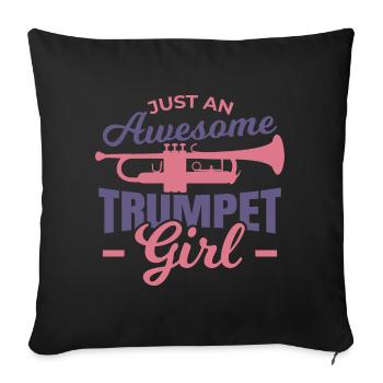 Great trumpet girl - Sofa pillowcase 17,3'' x 17,3'' (45 x 45 cm) - black - Front