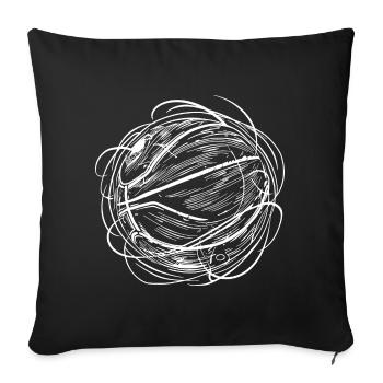 Basketball Sketch - Sofa pillowcase 17,3'' x 17,3'' (45 x 45 cm) - black - Front
