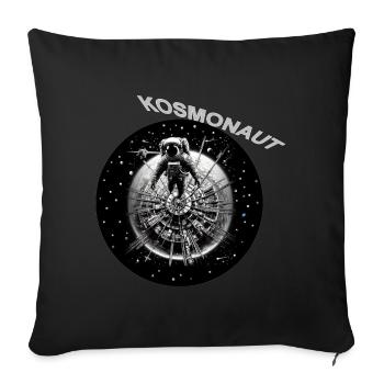 Cosmonaute dans l’anneau stellaire - Housse de coussin décorative 45 x 45 cm - noir - Devant