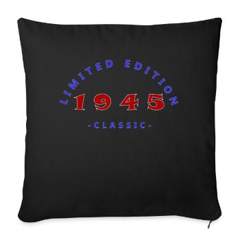 1945, Limited Edition - Sofa pillowcase 17,3'' x 17,3'' (45 x 45 cm) - black - Front