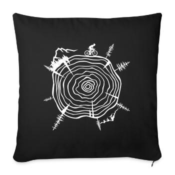 Nature-Inspired Tree Ring Bicycle Scene - Sofa pillowcase 17,3'' x 17,3'' (45 x 45 cm) - black - Front