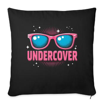 Undercover Speech - Funny Costume with Sun Bril - Sofa pillowcase 17,3'' x 17,3'' (45 x 45 cm) - black - Front