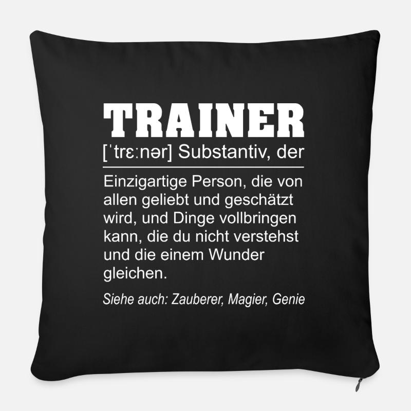 Trainer Definition Schrift weiss - Sofakissenbezug 45 x 45 cm - Schwarz